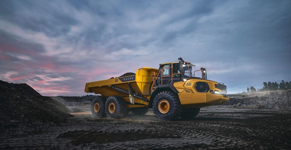 O dumper articulado Volvo A35 de nova geração.